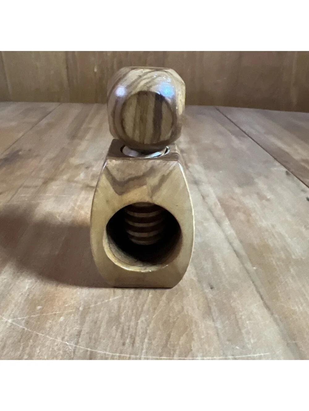 VTG Wooden Screw Nutcracker Works Great! Cottagecore MCM Rustic